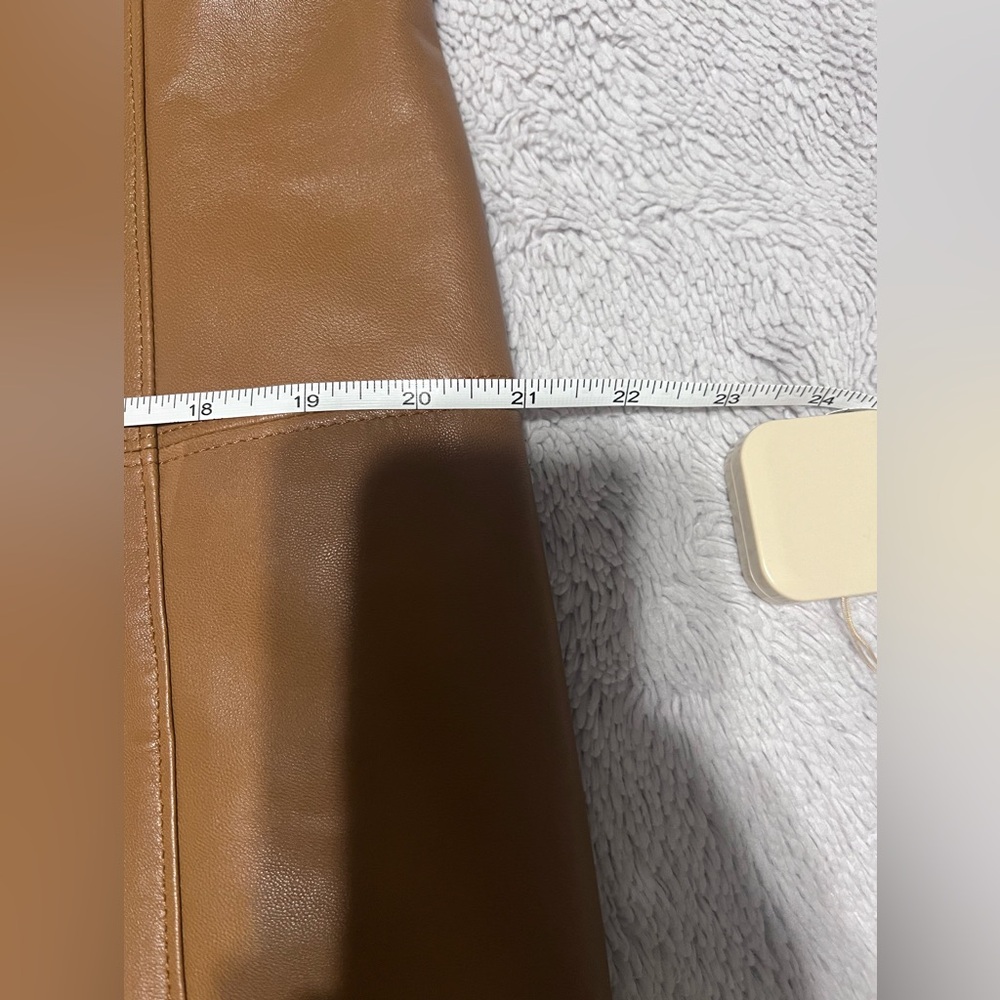 Lauren Ralph Lauren Brown Leather Shift Dress - Picture 9 of 10
